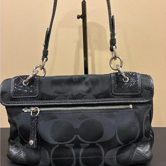 Coach Peyton Black Signature Satchel - Picture 4 of 9